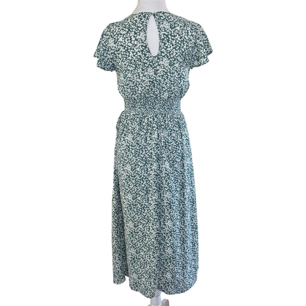 Sienna Sky Green & White Floral Faux Wrap Midi Dress XS - Picture 6 of 13